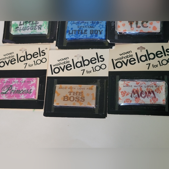 Vintage Woven Washable Love Labels Lot 20 Total - Picture 2 of 3